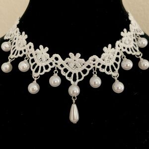 White Elegant Lace Crochet Choker Necklace